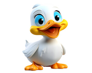Obraz premium Whimsical 3D Duck on the Farm Transparent Background Generative Ai