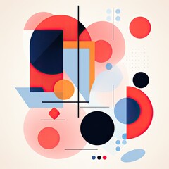 Obraz premium A bold abstract poster layout with shapes and lines generative AI