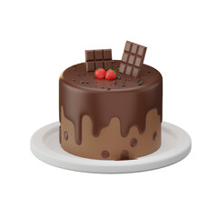 Chocolate Cake World Chocolate Day 3D Illustrations