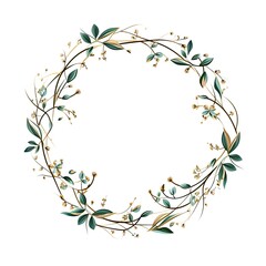 A floral frame with interlocking vines and leaves generative AI