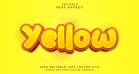 Editable text style effect - Yellow text style theme.