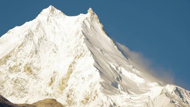 Timelapse of Mount Manaslu in the Himalayas of Nepal