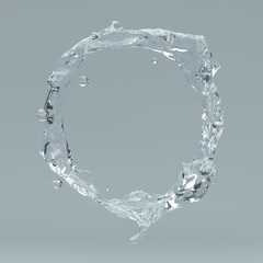 Fototapeta na wymiar Real transparent water circle ring. Pure Cosmetics Product. Pure transparent water.