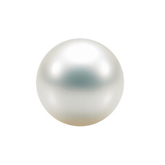 white pearl isolated on transparent background cutout , generative ai