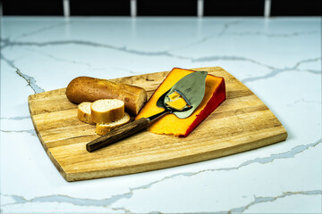 Bread & Cheese on Cutting Board