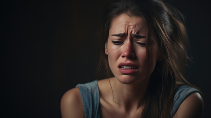 Fototapeta premium Young woman crying.
