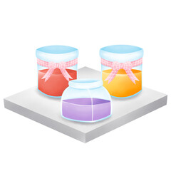 three jars with jam