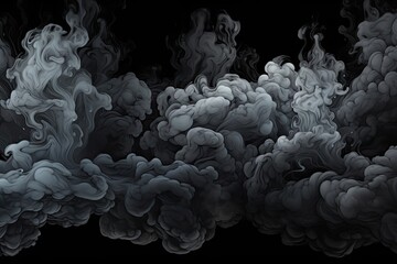 The image has smoke on a black background. (Generative AI)