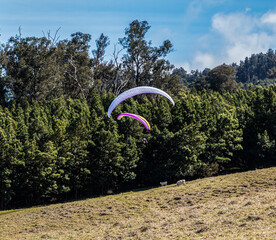 Parasailing on The Mountains Near Kula, Maui, HAwaii, USA