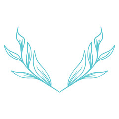 floral elements, flower, leaves. Hand drawn sketch pencil style