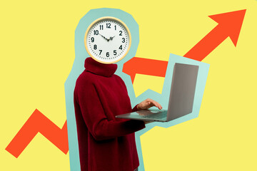 Contemporary Art Collage, Concept of time management.