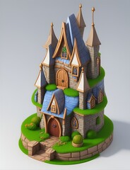 cartoon 3D castle generated ai