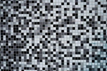 black and white squares on a wall