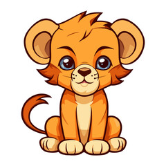 Fototapeta na wymiar Lion baby cartoon cute