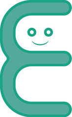 Flat Design Letters, icons alphabet E