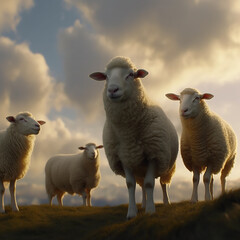 Sheep in Field, Made With Generative AI
