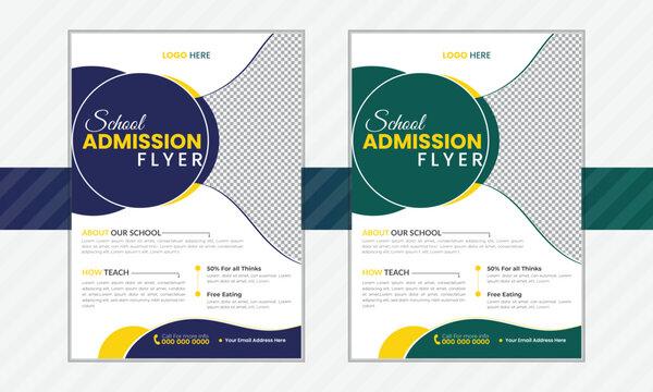 Back to school admission flyer design professional flyer template for opening kids school unique and minimal flyer set for open school with 2 type of colors