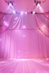 background lighted pink curtains