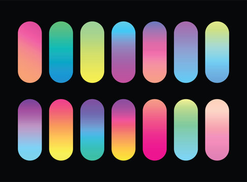 Simple pastel color gradient collection palette set