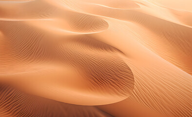 Fototapeta na wymiar Abstract sand dunes in the desert. Airy landscape ripples and texture in desert. Generative AI