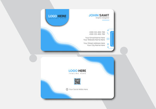 Personal visiting card, Modern business card design, Creative business card design, Modern presentation card design, Professional visiting card design, Vector illustration.