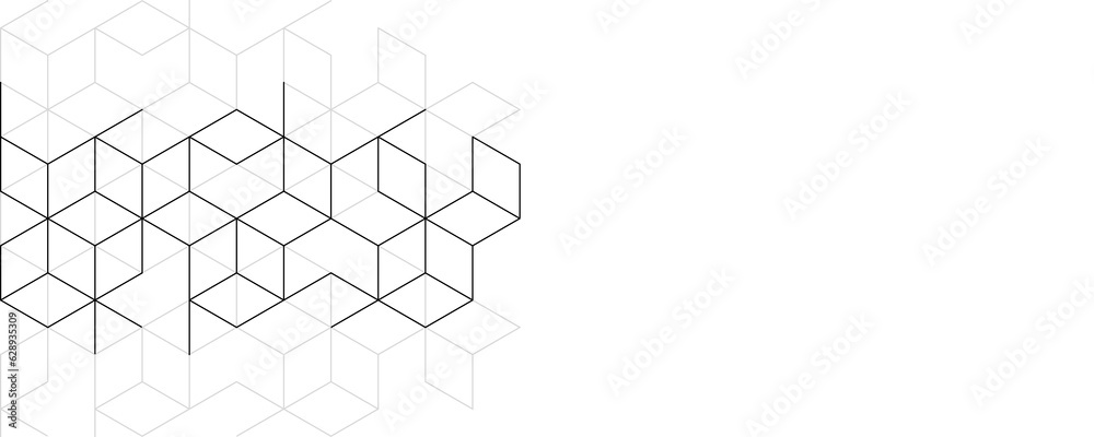 Aufkleber Abstract geometric background with isometric blocks, polygon shape pattern
