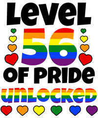 Level 56 of Pride Unlocked Rainbow LGBT 56th Birthday
