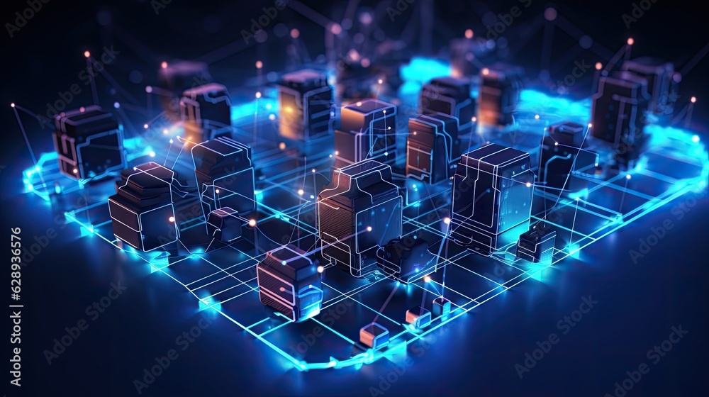 Wall mural minimal networking technology background big data connectivity software development wallpaper