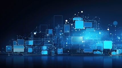 Naklejka premium minimal networking technology background big data connectivity software development wallpaper