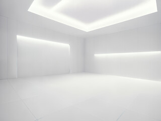 Fototapeta premium empty white big open industrial hall 3d render illustration