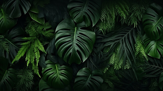leaf background, monstera, palm
