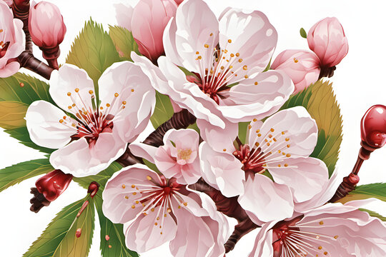 Pink Cherry Tree Blossom, Generative AI