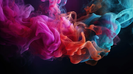 Fototapeta premium Abstract bright swirling smoke, valentines day background. Generative Ai