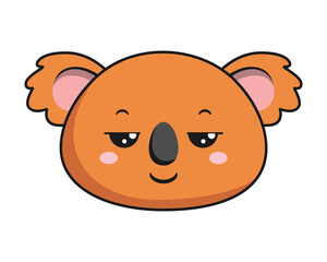 Koala Pensive Face Brown Koala Sticker Kawaii Isolated