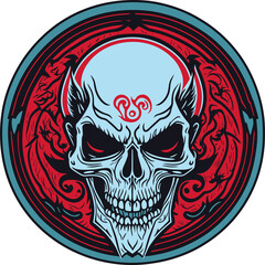 Fototapeta premium Creepy Cute Vampy Skull.