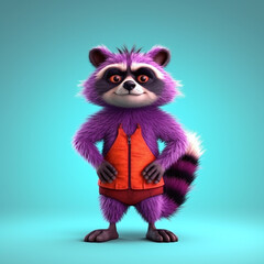 The raccoon character 