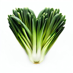 Wholesome Spring Onion Heart - Realistic Vegetable Love on White Background, Generative AI