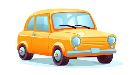 Vector flat background with a cartoon car illustration, generated by AI