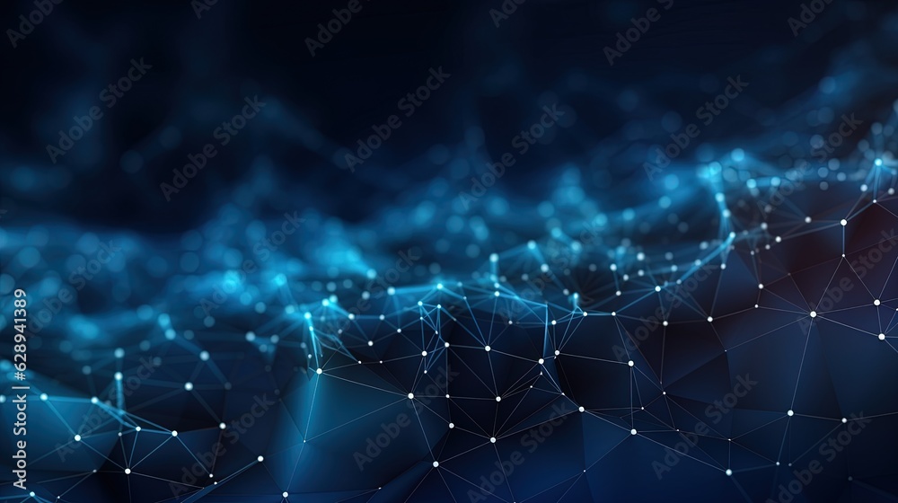 Wall mural technology background concept with interconnected network, generated by ai