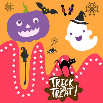 Trick or Treat in Halloween day wallpaper background