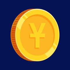 Obraz premium Yuan China Gold Coin Isolated