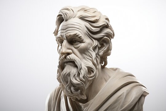 Agnostic philosopher isolated on white background.