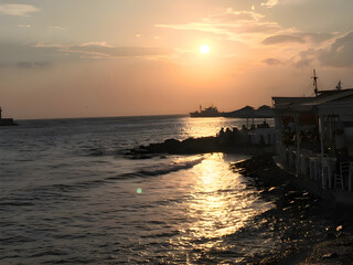 sunset on the beach