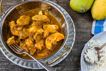 Mango and chicken curry with rice