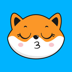 Shiba Inu Dog Kissing Face Head Kawaii Sticker