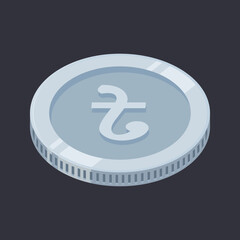 Silver Coin Taka Bangladesh Money Tin Vector