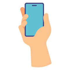 holding smartphone flat illustration