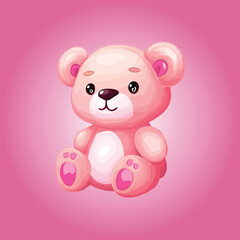 Fototapeta na wymiar A cute pink teddy bear