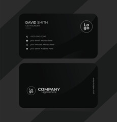 Black Abstract Visiting Card / Minimalist Corporate Business Card Design eps file