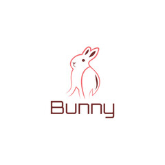 Bunny graphic vector logo template and animal design